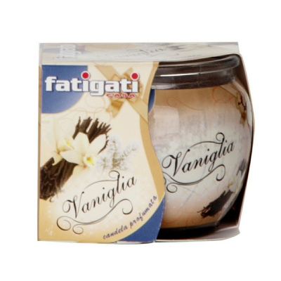 [8011690295500] VASETTO VETRO C/CANDELA VANIGLIA