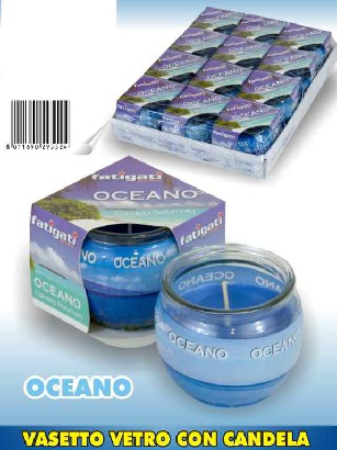 [8011690295524] VASETTO VETRO C/CANDELA OCEANO