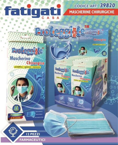 [8011690398201] MASCHERINE CHIRURGICHE 12PZ