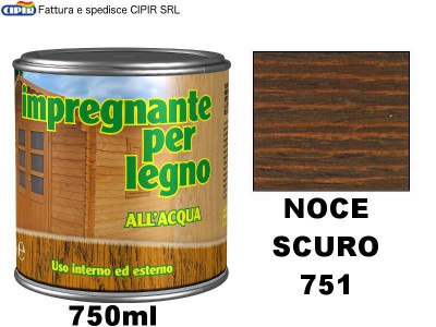 [8012760841023] IMPREGNANTE ALL ACQUA PER LEGNO 750ML  NOCE SCURO