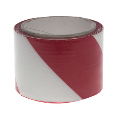 [8014846701009] NASTRO SEGNALETICO LDPE BIANCO/ROSSO H MM 70 X 100