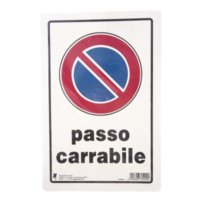 [8014846704000] CARTELLO PLAS. CM30X20 PASSO CARRABILE