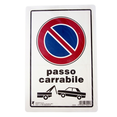 [8014846704017] CARTELLO PLAS. CM30X20 PASSO CARRABILE (CON RIMOZI