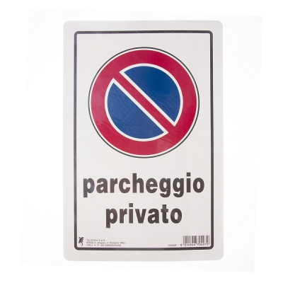 [8014846704079] CARTELLO PLAS. CM30X20 DIVIETO DI SOSTA PARCHEGGIO