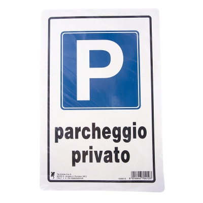 [8014846704123] CARTELLO PLAS. CM30X20 P PARCHEGGIO PRIVATO