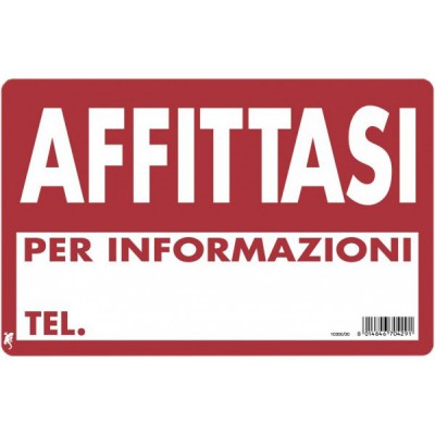 [8014846704291] CARTELLO PLAS. CM30X20 AFFITTASI PER INFORMAZIONI