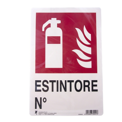 [8014846704413] CARTELLO PLAS. CM30X20 ESTINTORE N°