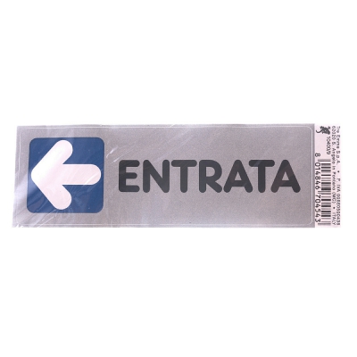 [8014846704543] TARGHETTA ADESIVA CM15X5 ENTRATA (A SINISTRA)
