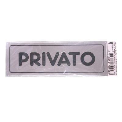 [8014846704581] TARGHETTA ADESIVA CM15X5 PRIVATO