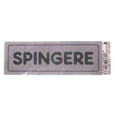[8014846704673] TARGHETTA ADESIVA CM15X5 SPINGERE