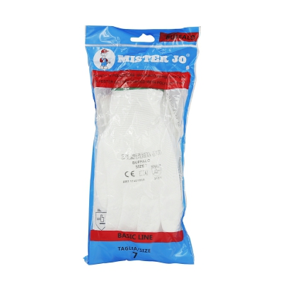 [8014846990557] GUANTI POLIESTERE / POLIURETANO BIANCO TAGLIA 7