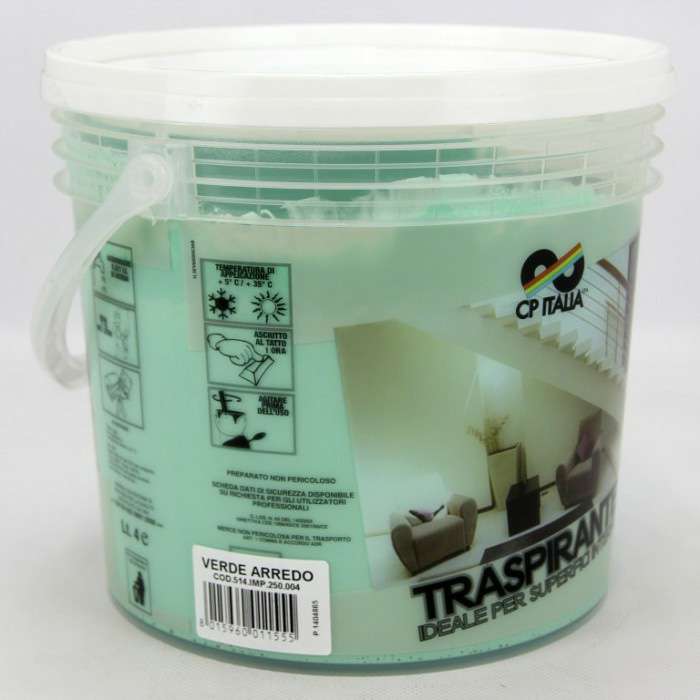 [8015960011555] PITTURA TRASPIRANTE VERDE ARREDO 4LT
