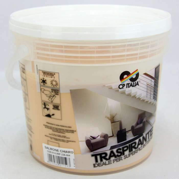 [8015960011593] PITTURA TRASPIRANTE SALMONE CHIARO  4LT