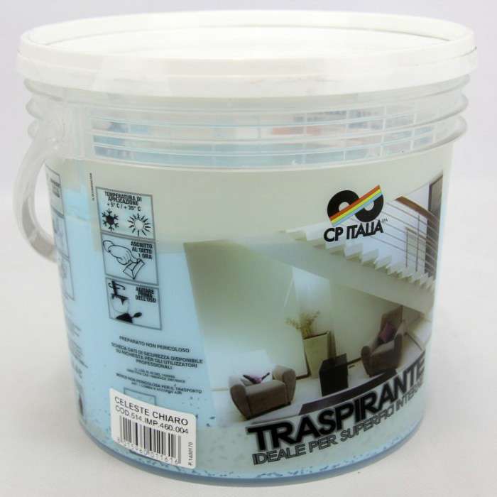 [8015960011616] PITTURA TRASPIRANTE CELESTE CHIARO 4LT
