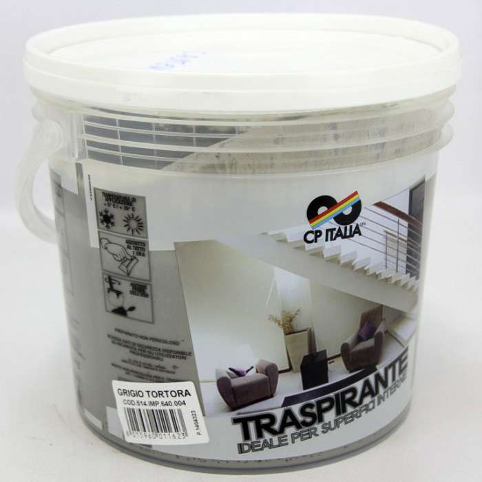 [8015960011623] PITTURA TRASPIRANTE GRIGIO TORTORA 4LT