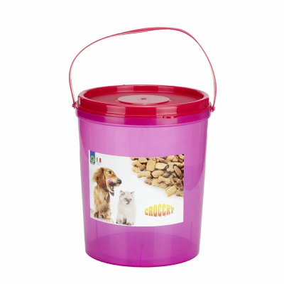 [8016040102101] SECCHIELLO PER CROCCHETTE CANI GATTI C/COP. 5,5L