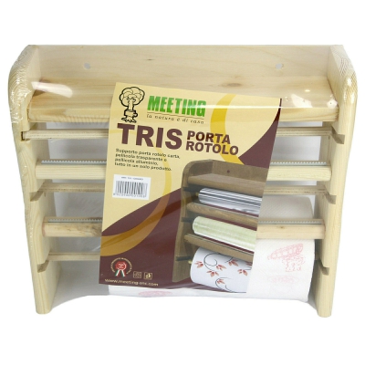 [8020900001008] TRIS PORTAROTOLI ABETE CHIARO 33X9XH29CM