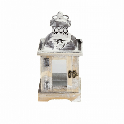 [8021785455306] LANTERNA P/CAND LEGNO+FER 14X14XH28