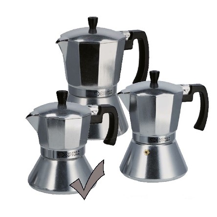 [8021785750616] CAFFETTIERA ALLUMINIO INDUZ 3 TAZZE