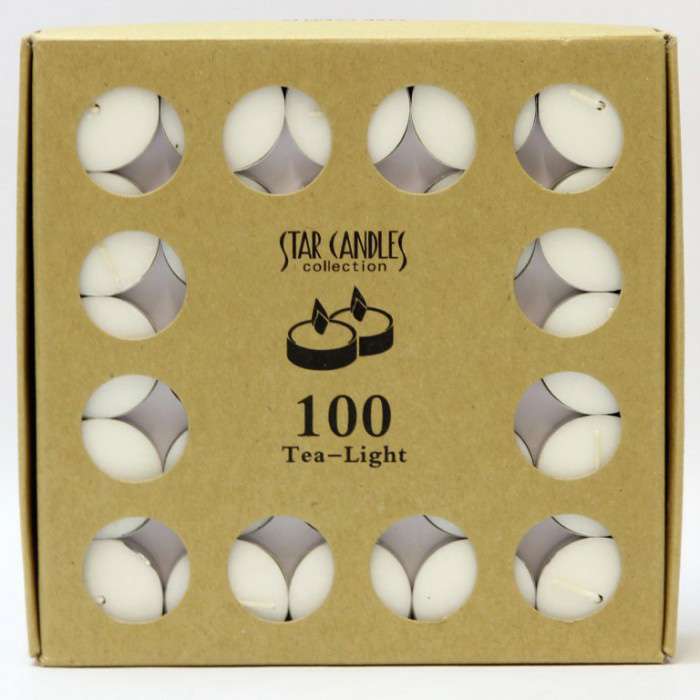 [8021785988279] S/100 TEA LIGHT BIANC 03,6 G10