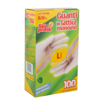 [8024151425033] SKIN PROTEK GUANTI L LATTICE MONOUSO 100PZ