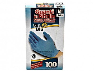 [8024151900936] SKIN BLU GUANTI M NITRILE MONOUSO 100PZ