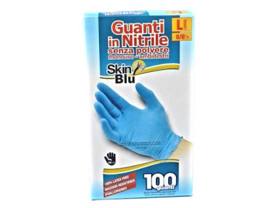 [8024151900943] SKIN BLU GUANTI L NITRILE MONOUSO 100PZ