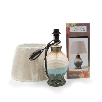 [8032089005166] LAMPADA DA TAVOLO BASE IN CERAMICA 25X25X39CM