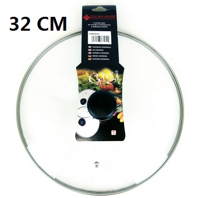 [8032797735324] COPERCHIO VETRO TEMPERATO PER PENT./PADEL. D32CM