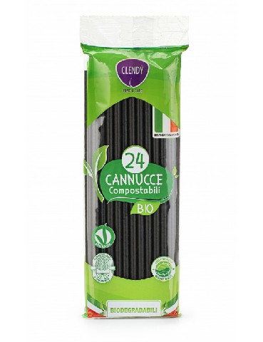 [8033532107321] CLENDY BIO CANNUCCE CARTA 24PZ NERE