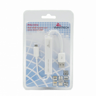 [8033971442175] 4 PORTE CON CAVO MICRO USB
