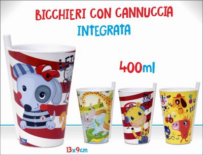 [8034025643838] BICCHIERE DECORATO C/CANNUCCIA