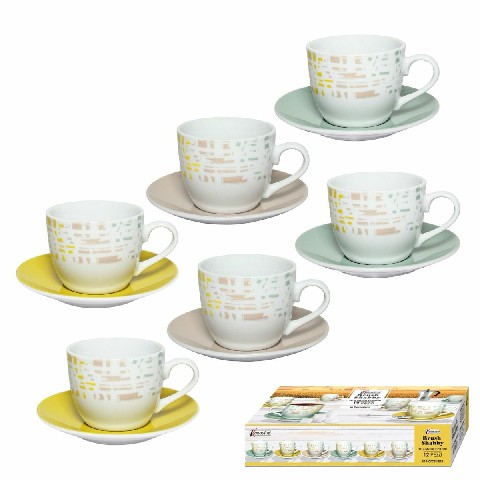 [8034116437094] BRUSH SHABBY SET 6 TAZZINE C/PIATTI
