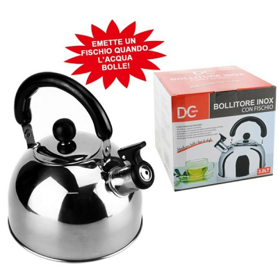 [8034139108285] BOLLITORE INOX CON F1SCHIO 3 LT