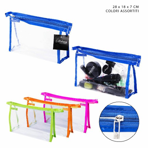 [8034139180670] BORSA P/TUTTO PVC TRASP.28X18X7CM ASS.
