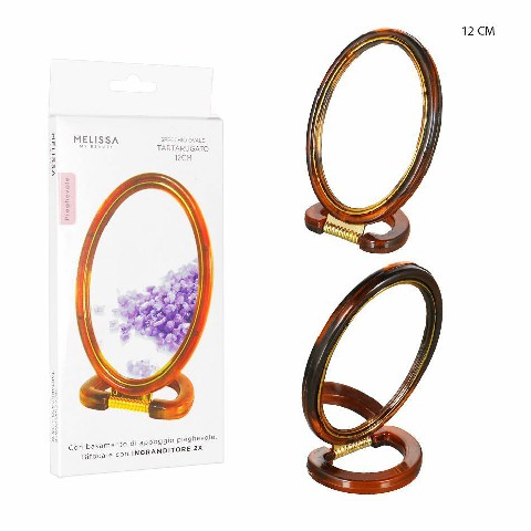 [8034139237336] SPECCHIO TARTARUGATO OVALE 12CM