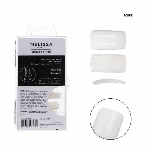 [8034139267791] MELISSA UNGHIE FINTE BIANCHE QUADRE 100PZ