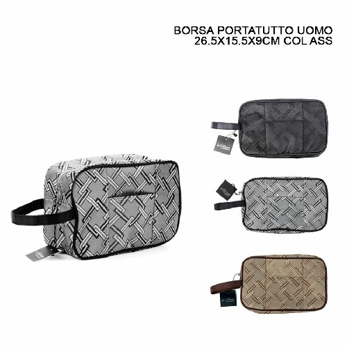 [8034139300450] BORSA P/TUTTO UOMO QUADRATI 26.5X15.5X9CM