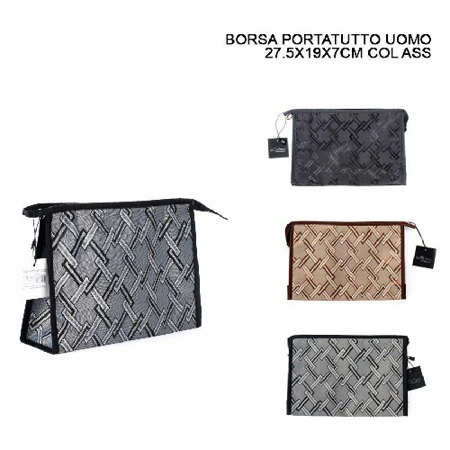 [8034139300474] BORSA P/TUTTO UOMO QUADRATI 27.5X19X7CM