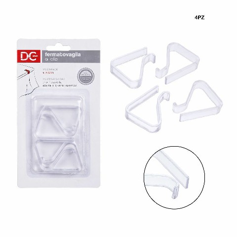 [8034139315249] FERMATOVAGLIA PLAST. TRASPARENTE 4X5CM 4PZ
