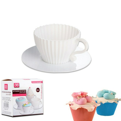 [8034139325347] SET 4 TAZZE+PIATTINI PERDOLCI 4,5X4,6CM