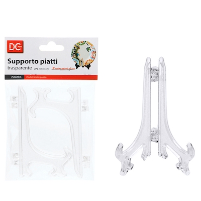 [8034139454054] SUPPORTO PIATTI PLASTICA 10X5.5CM 2PZ