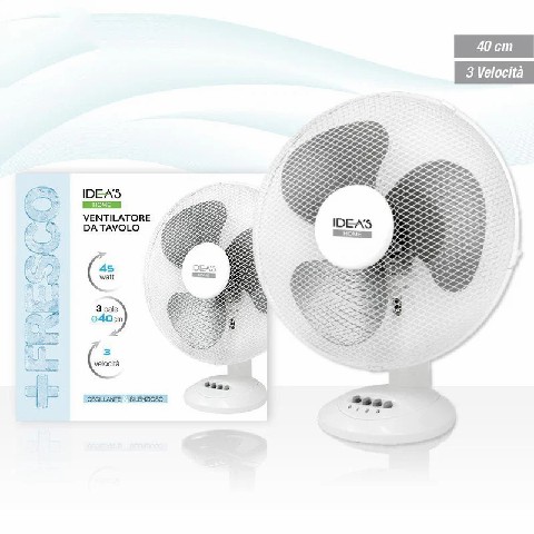 [8050766623502] VENTILATORE DA TAVOLA 40CM 3PALE 230V/50HZ 45V