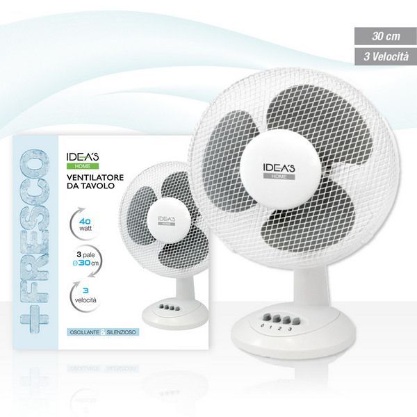 [8050766623519] VENTILATORE DA TAVOLO 3VELOCITA  30CM 3PALE 230V/5