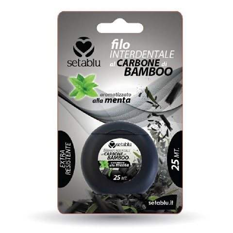 [8050847579650] FILO INTERDENTALE CARBONE DI BAMBOO 25MT