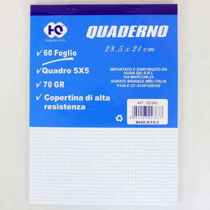 [8051197023633] QUADERNO BLOCK NOTES 21*29,5CM 60 FOGLI-