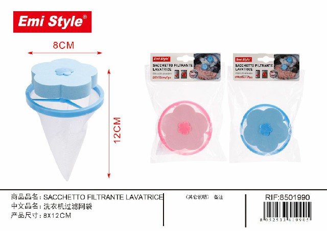 [8052533419905] SACCHETTO FILTRANTE LAVATRICE 1PZ 8*12CM