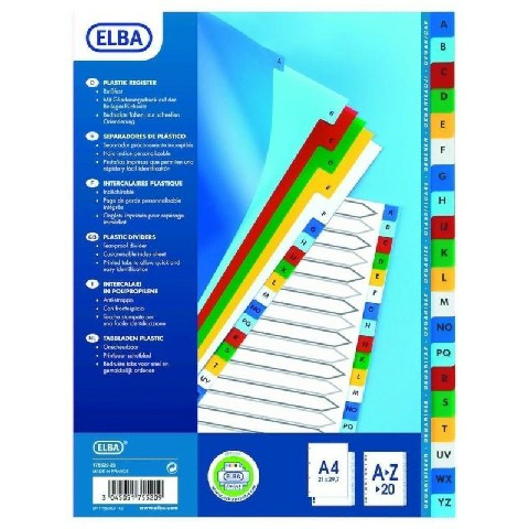 [3045051755209] DIVISORIO IN PLASTICA A4 20F