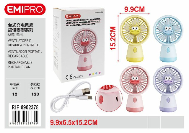 [8052533623784] VENTILATORE DI RICARICA PORTATILE