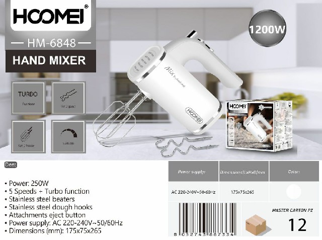 [8052743887334] MIXER C/FRUSTE 250W HM-6848
